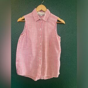 Lola River 100% cotton Sleeveless Pink Striped Top - small GUC